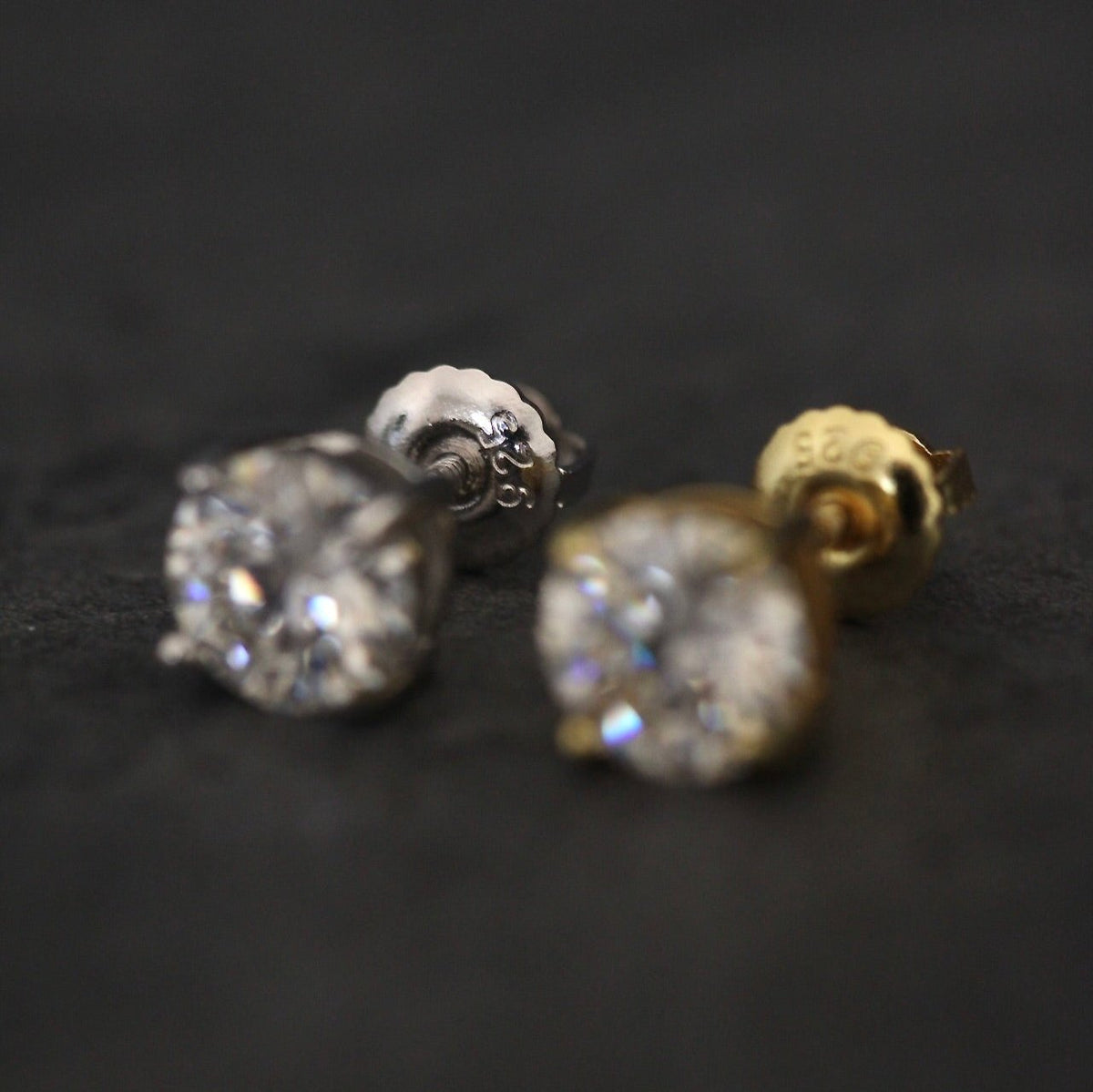 Moissanite Round Cut Stud Earrings