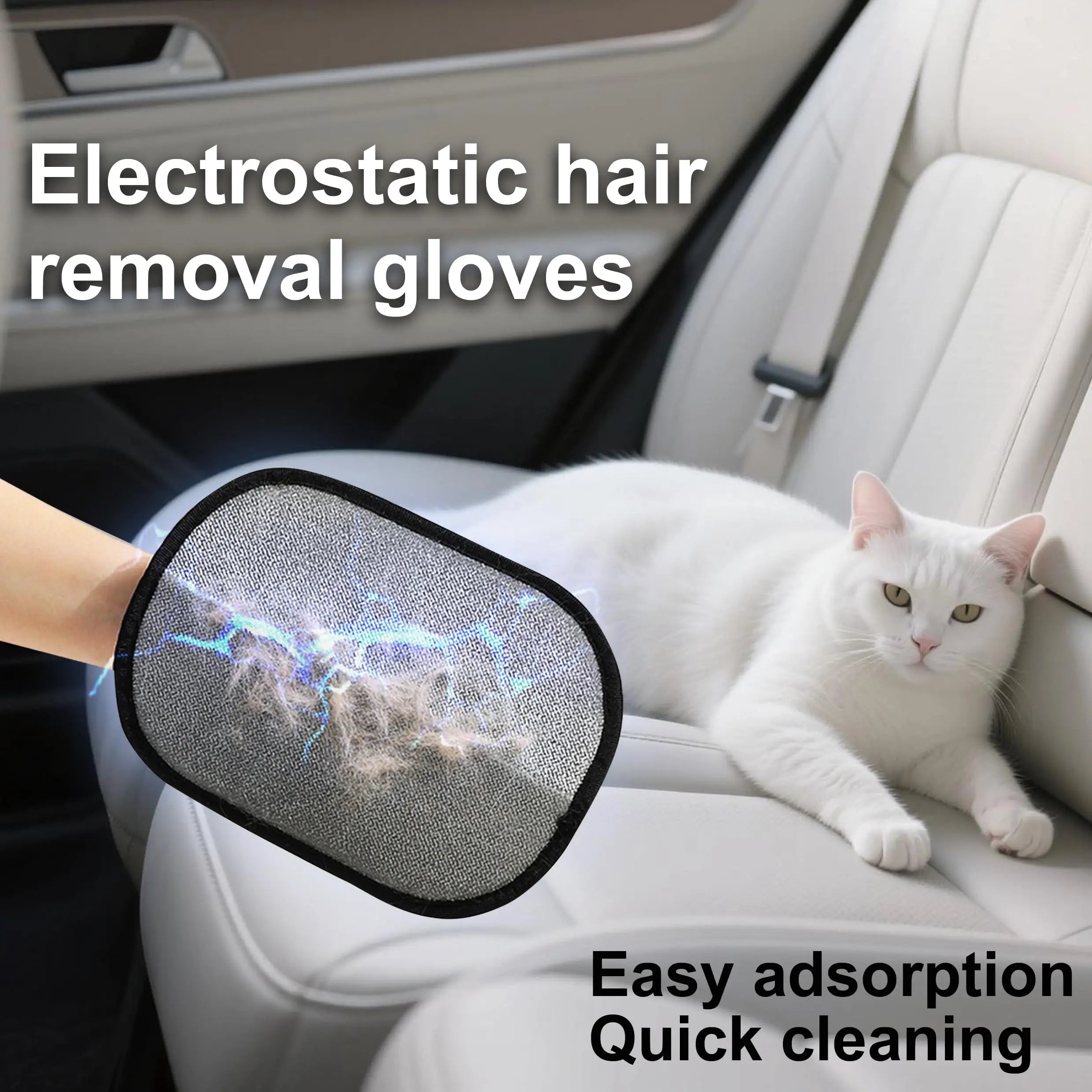 Pet Hair Remover Brushing Gloves – Remove Fur from Clothing, Furniture, Car Seats, Bedding & Upholstery Lint Hair Grooming Tool