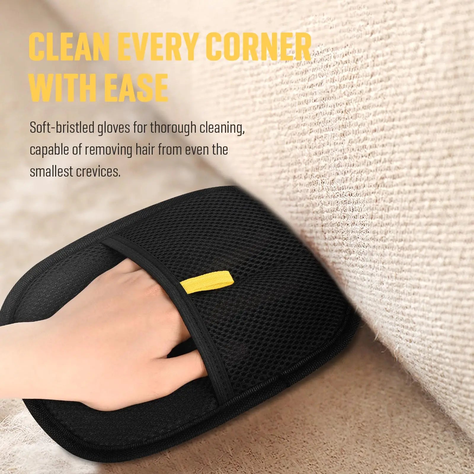 Pet Hair Remover Brushing Gloves – Remove Fur from Clothing, Furniture, Car Seats, Bedding & Upholstery Lint Hair Grooming Tool